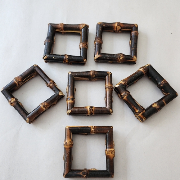 Set of 6 Natural Bamboo Napkin Rings - Picture 1 of 4